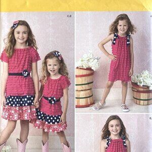Simplicity 1478- Girls Skirt and Knit Dress and Top Pattern Size 7-14
